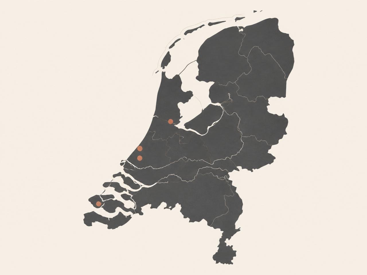 Kaart van SevenAges-locaties in Nederland